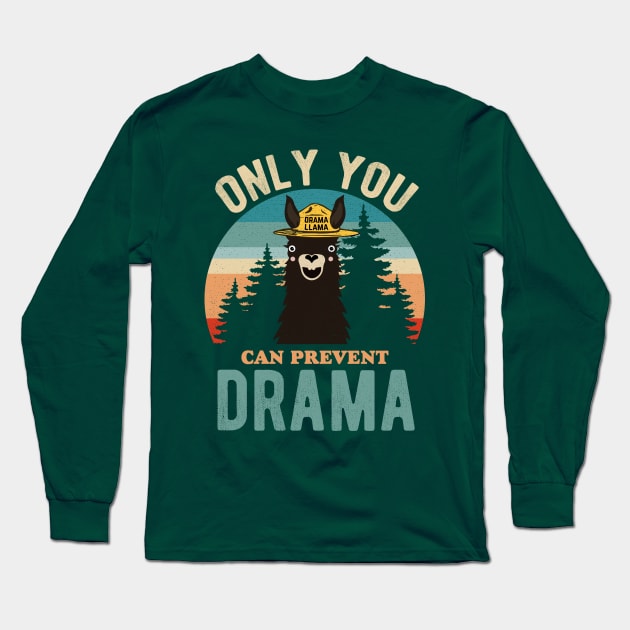 The Original Only You Can Prevent Llama Dramam Sunset Bear Smokey Parody Long Sleeve T-Shirt by DesIndie